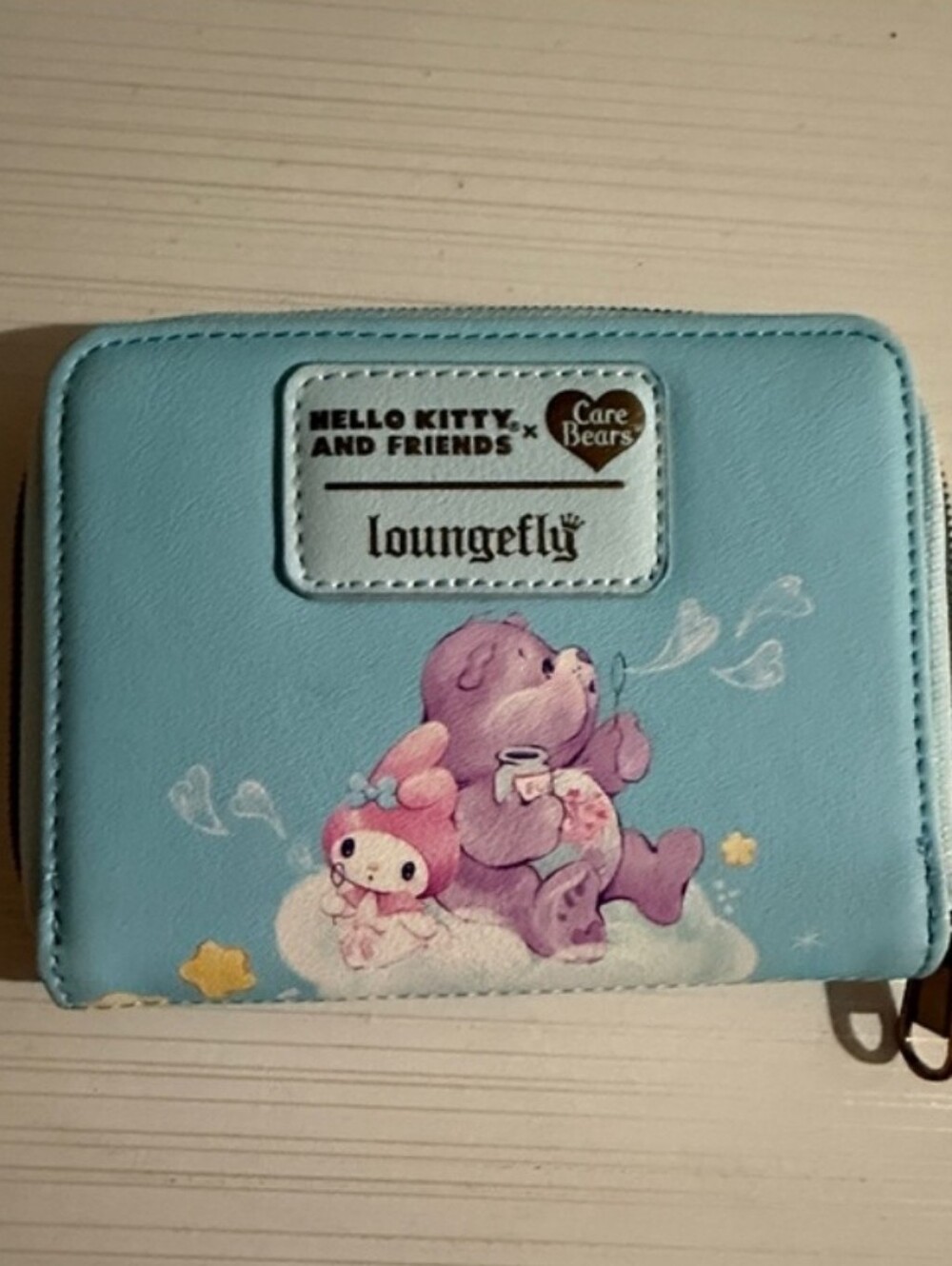Loungefly Hello Kitty x Care Bears Blue Zip Wallet